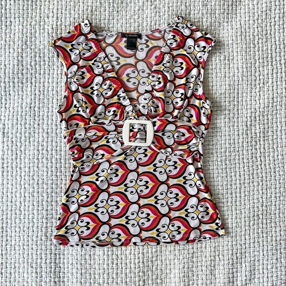 Y2K Retro Print Blouse - Picture 4 of 4